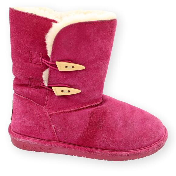 Bearpaw Pink Shearling Leather Womens Winter Boots 7 - Picture 4 of 13